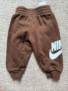 Nike Brown Kids Joggers with White Swoosh